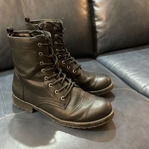 Black lace up boots